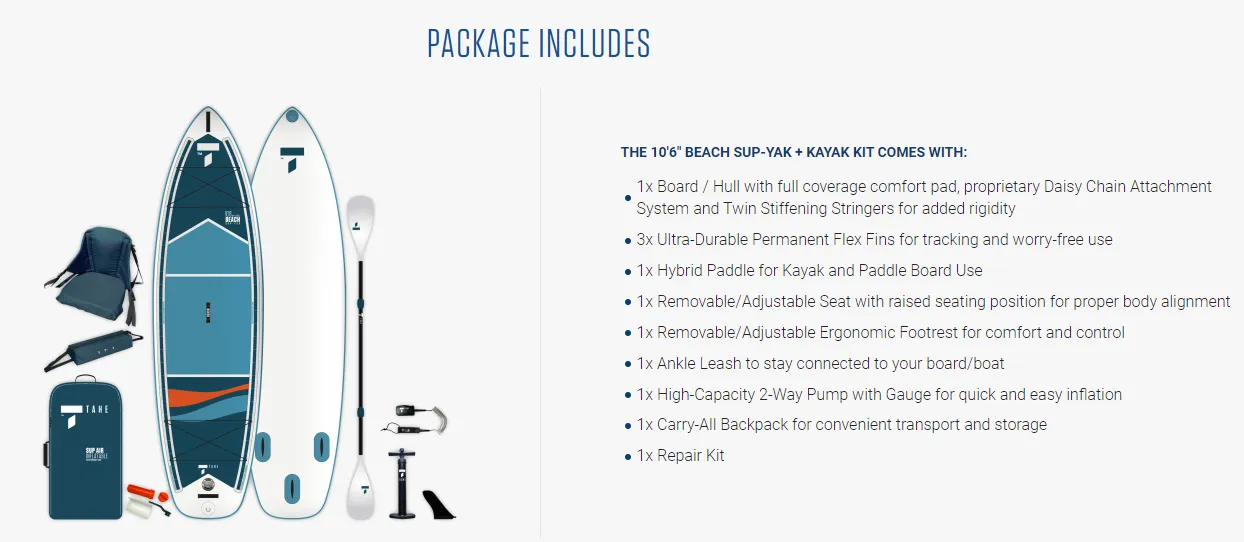 10'6 Beach Sup-Yak   Kayak Package