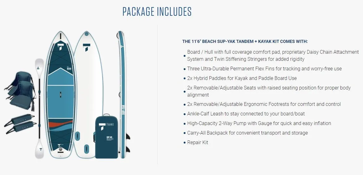 11'6 Beach Sup-Yak   Kayak Package