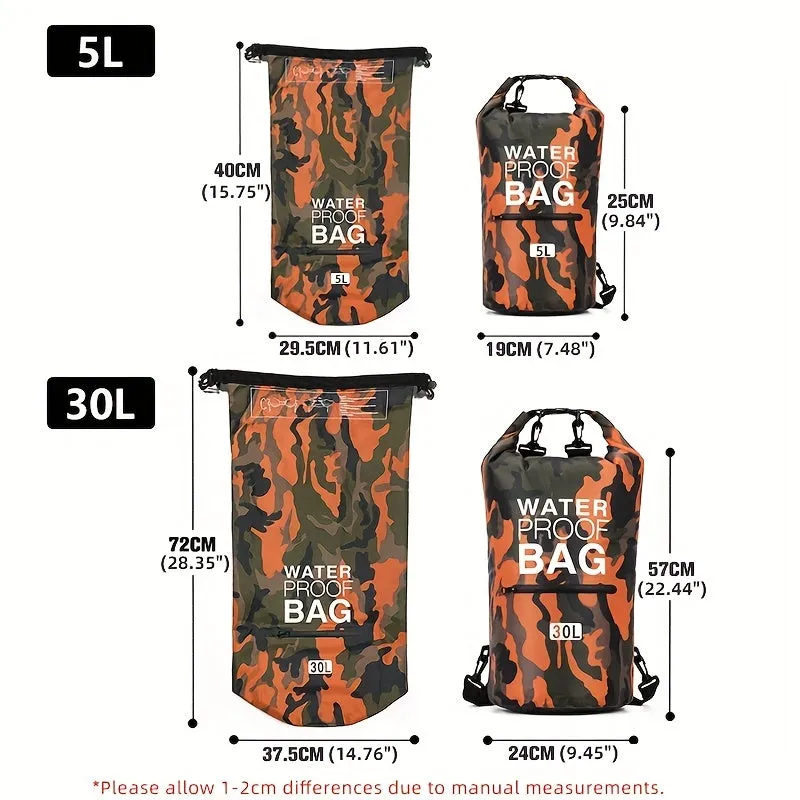 1pc Versatile Waterproof Dry Bag - Dual-Size, Quick-Seal Closure, with Wet/Dry Separation Compartment - Ideal for Kayaking, Hiking & Water Sports