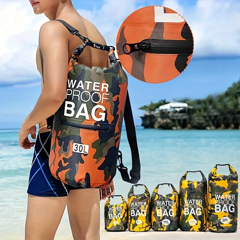1pc Versatile Waterproof Dry Bag - Dual-Size, Quick-Seal Closure, with Wet/Dry Separation Compartment - Ideal for Kayaking, Hiking & Water Sports