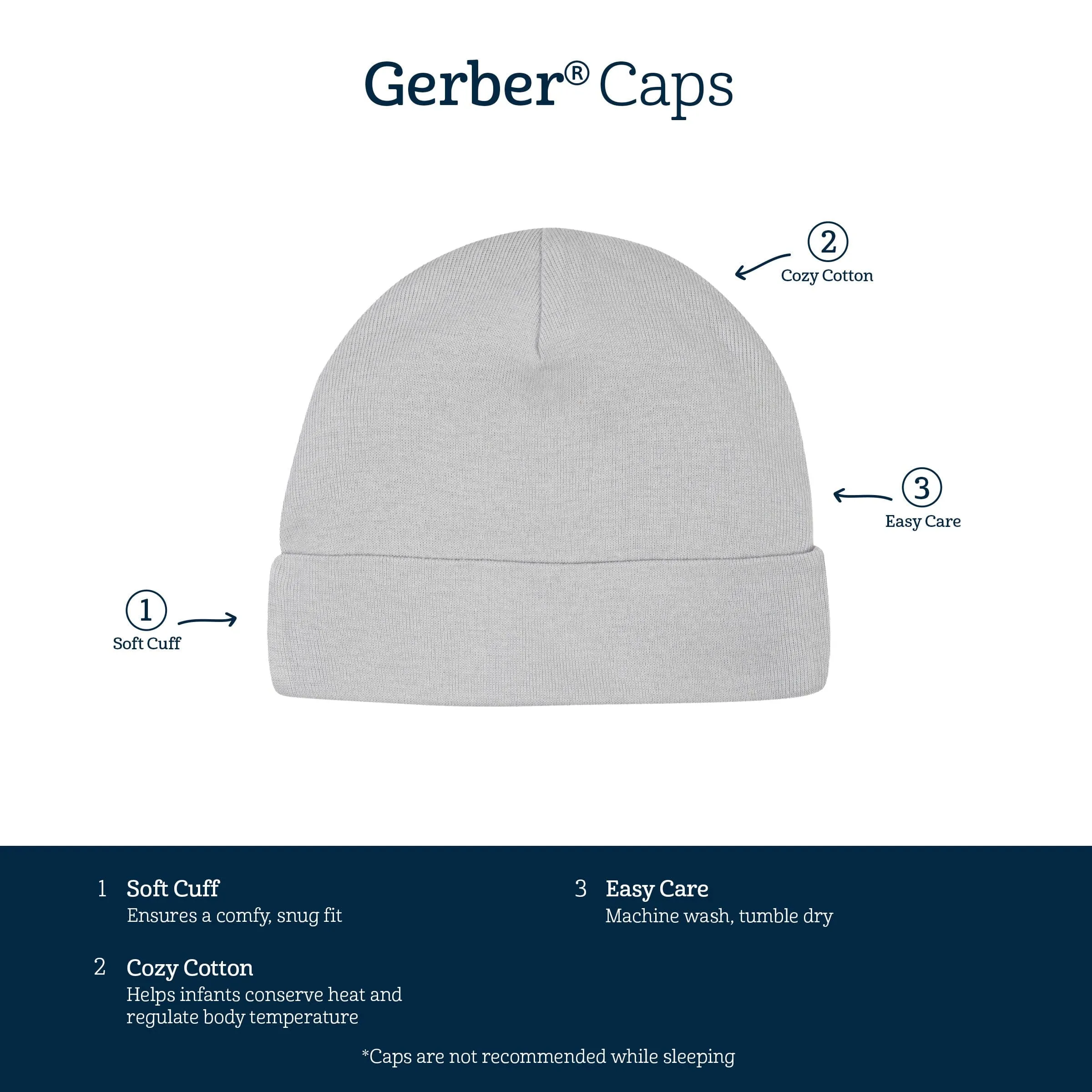 3-Pack Baby Boys Camping Caps