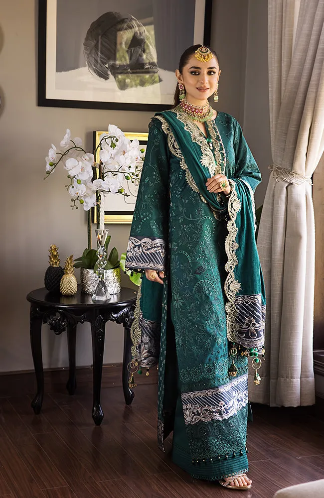 3 Piece Unstitched Luxury Embroidered Lawn-MLL-23-05 | Alzohaib Mahiymaan Luxury Lawn Eid Collection23