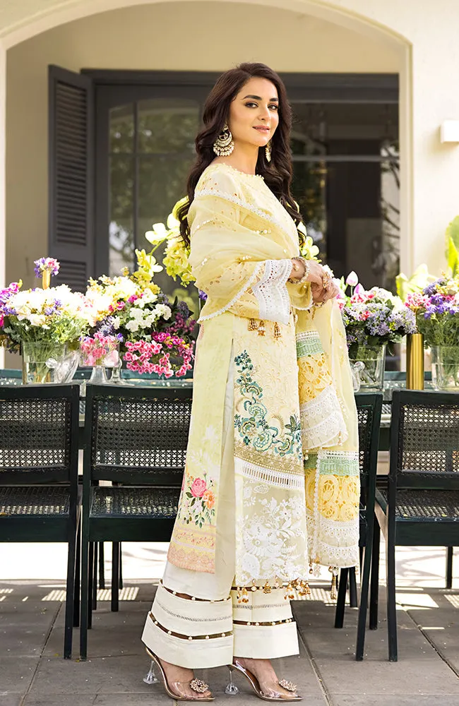 3 Piece Unstitched Luxury Embroidered Lawn-MLL-23-07 | Alzohaib Mahiymaan Luxury Lawn Eid Collection23