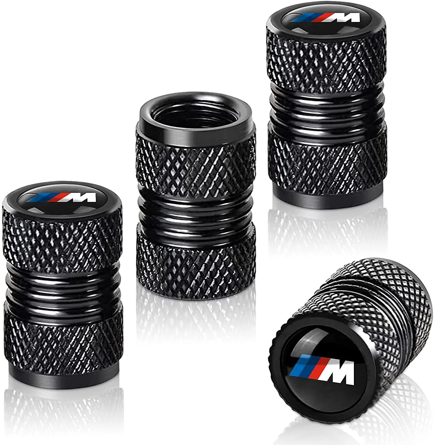 4 Pcs Black Metal Car Wheel Tire Valve Stem Cover-Auto Valve Stem Caps Suitable for Car Styling Decoration Accessories
