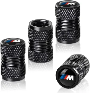 4 Pcs Black Metal Car Wheel Tire Valve Stem Cover-Auto Valve Stem Caps Suitable for Car Styling Decoration Accessories