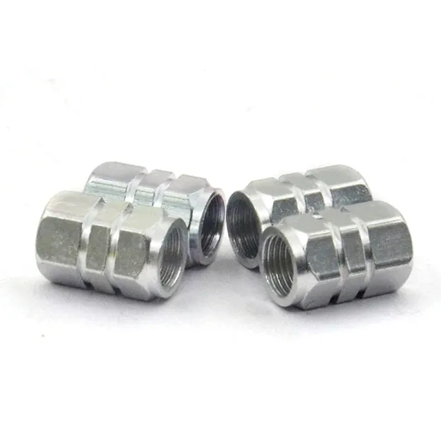 Aluminum Wheel Valve Caps (Silver)