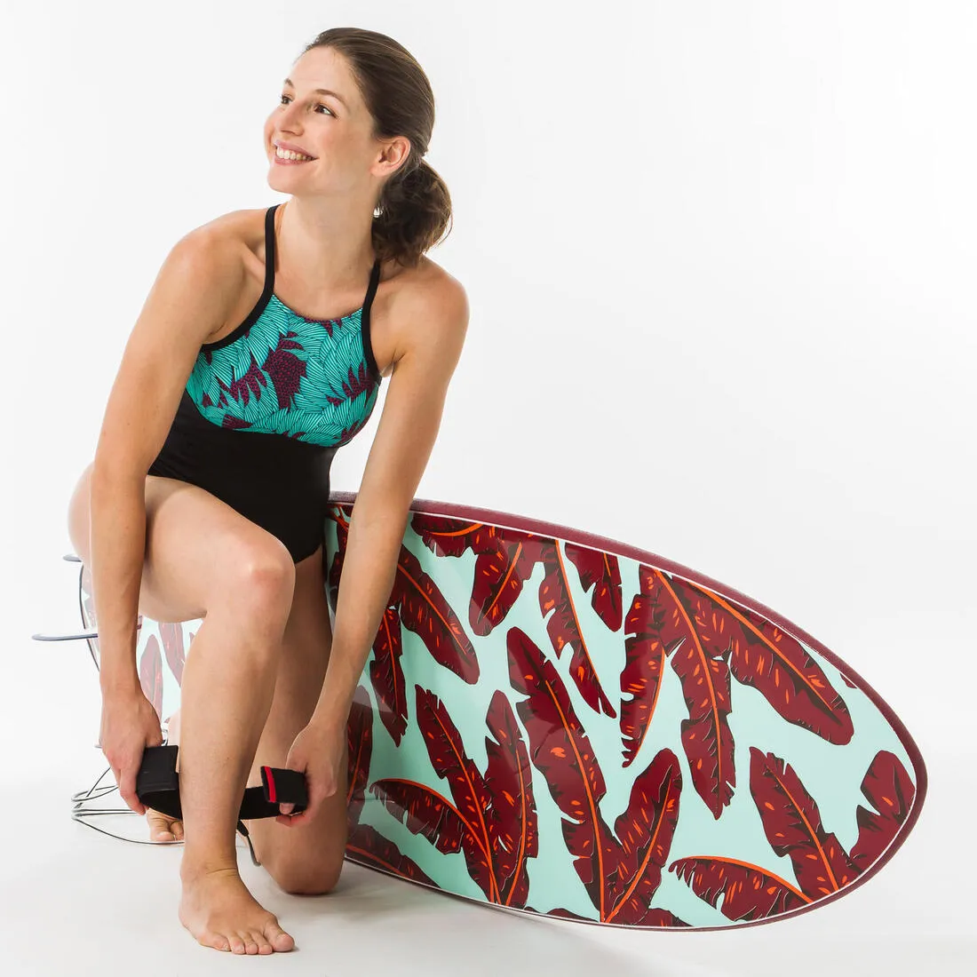 ANDREA KOGA MALDIVES Women's 1-piece surf swimsuit with open X or H back.