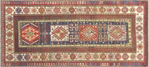 Antique Caucasian Kuba Rug - 3'6" x 7'6"