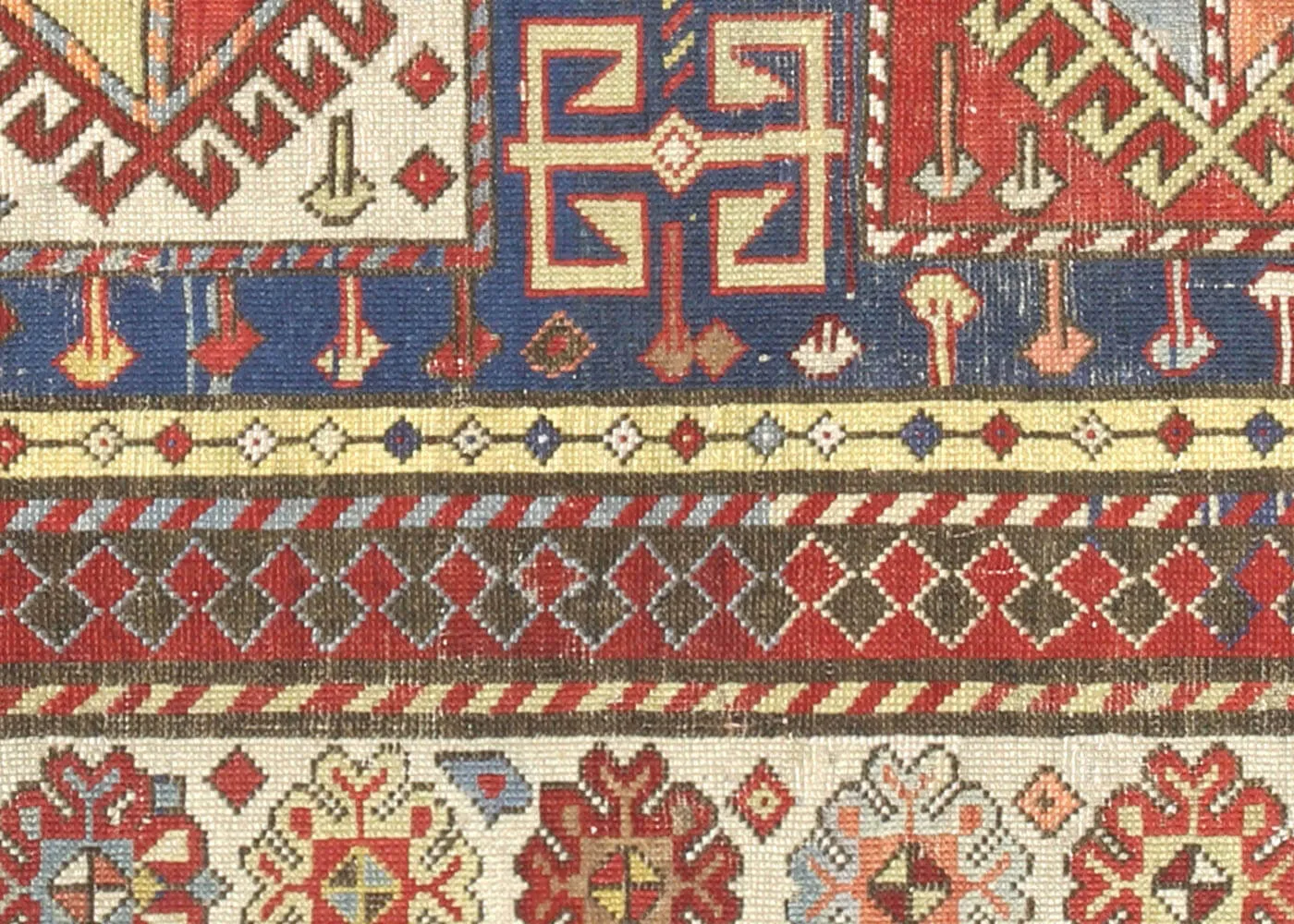 Antique Caucasian Kuba Rug - 3'6" x 7'6"