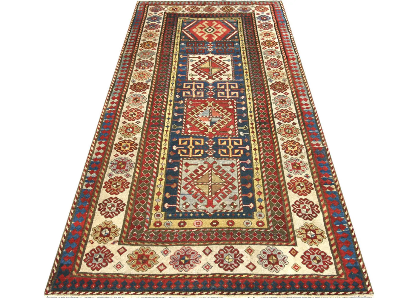Antique Caucasian Kuba Rug - 3'6" x 7'6"