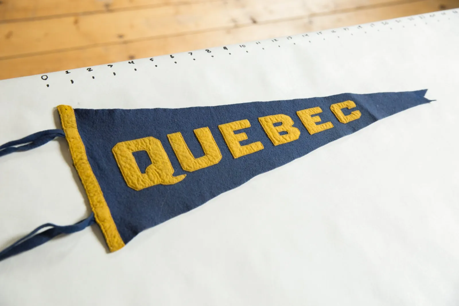 Antique Quebec Felt Flag Pennant