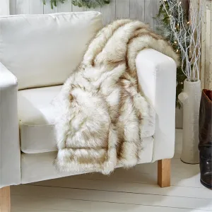 Arctic White Lynx Faux Fur Throw