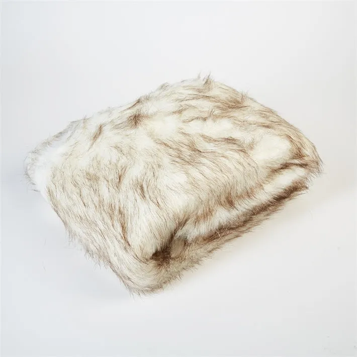 Arctic White Lynx Faux Fur Throw