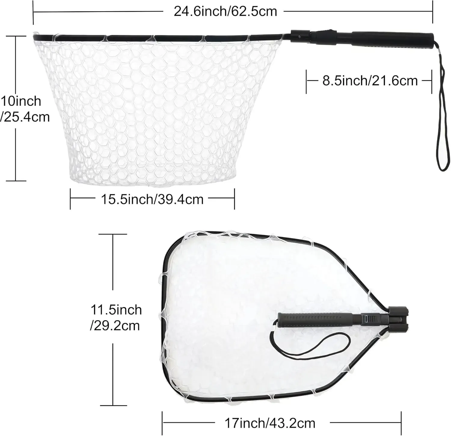 Bass Trout Landing Net, Folding Fishing Nets Fresh Water, Safe Fish Catching or Releasing, Fly Fishing net Magnetic Release