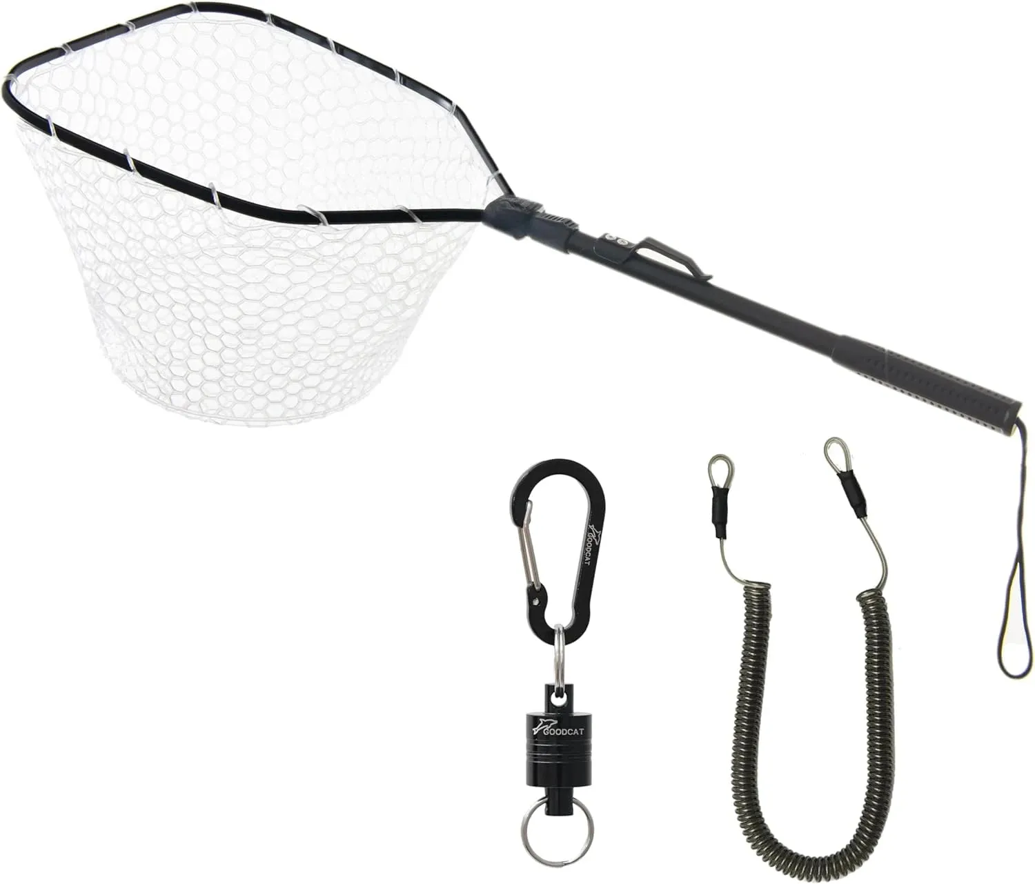 Bass Trout Landing Net, Folding Fishing Nets Fresh Water, Safe Fish Catching or Releasing, Fly Fishing net Magnetic Release
