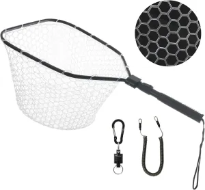 Bass Trout Landing Net, Folding Fishing Nets Fresh Water, Safe Fish Catching or Releasing, Fly Fishing net Magnetic Release