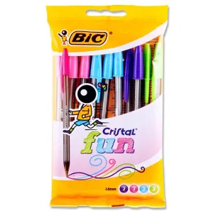 BIC - Packet of 10 Cristal Ballpoint Pens - Fun