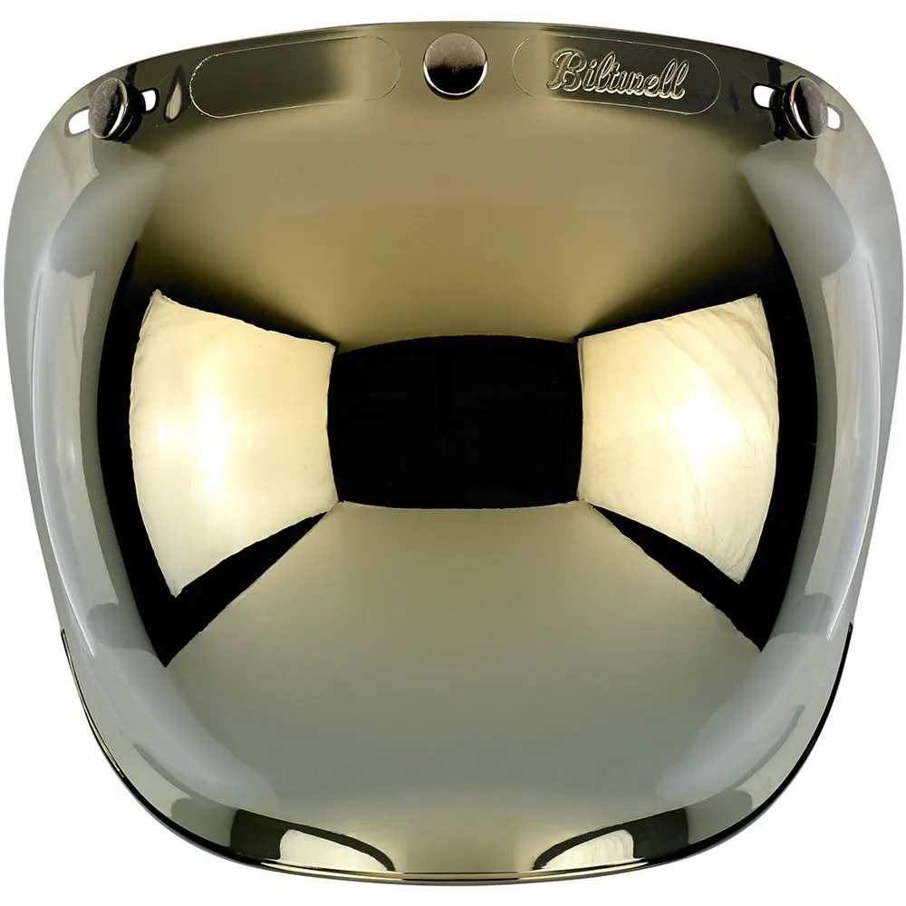 BILTWELL GRINGO/UNIVERSAL BUBBLE VISOR ANTIFOG [GOLD MIRROR]