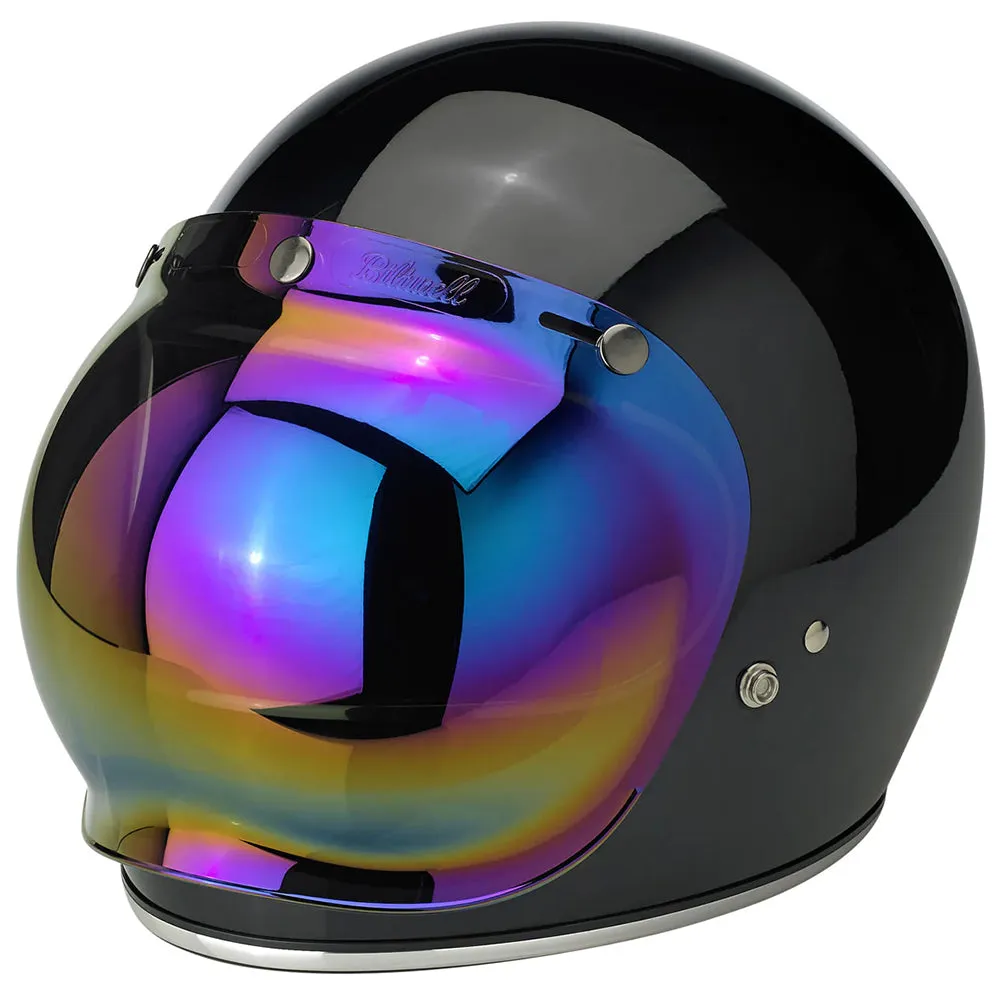BILTWELL GRINGO/UNIVERSAL BUBBLE VISOR ANTIFOG [RAINBOW MIRROR]