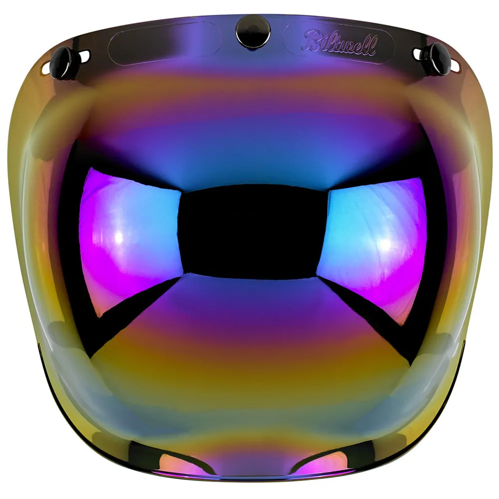 BILTWELL GRINGO/UNIVERSAL BUBBLE VISOR ANTIFOG [RAINBOW MIRROR]