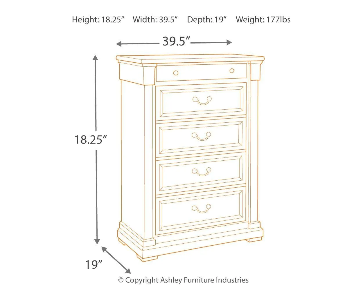 Bolanburg - Five Drawer Chest