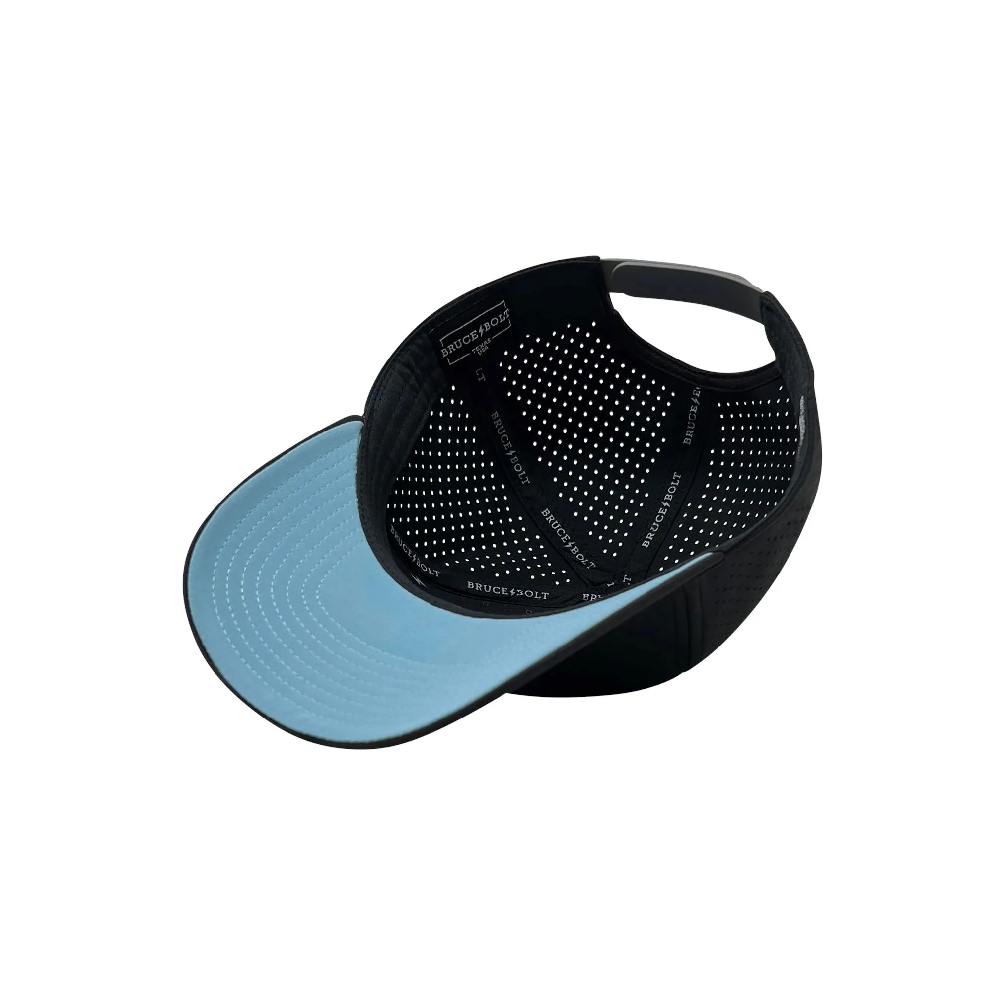 BRUCE BOLT CLASSIC 6-Panel Snapback Hat - BLACK w/ BLACK BOLT