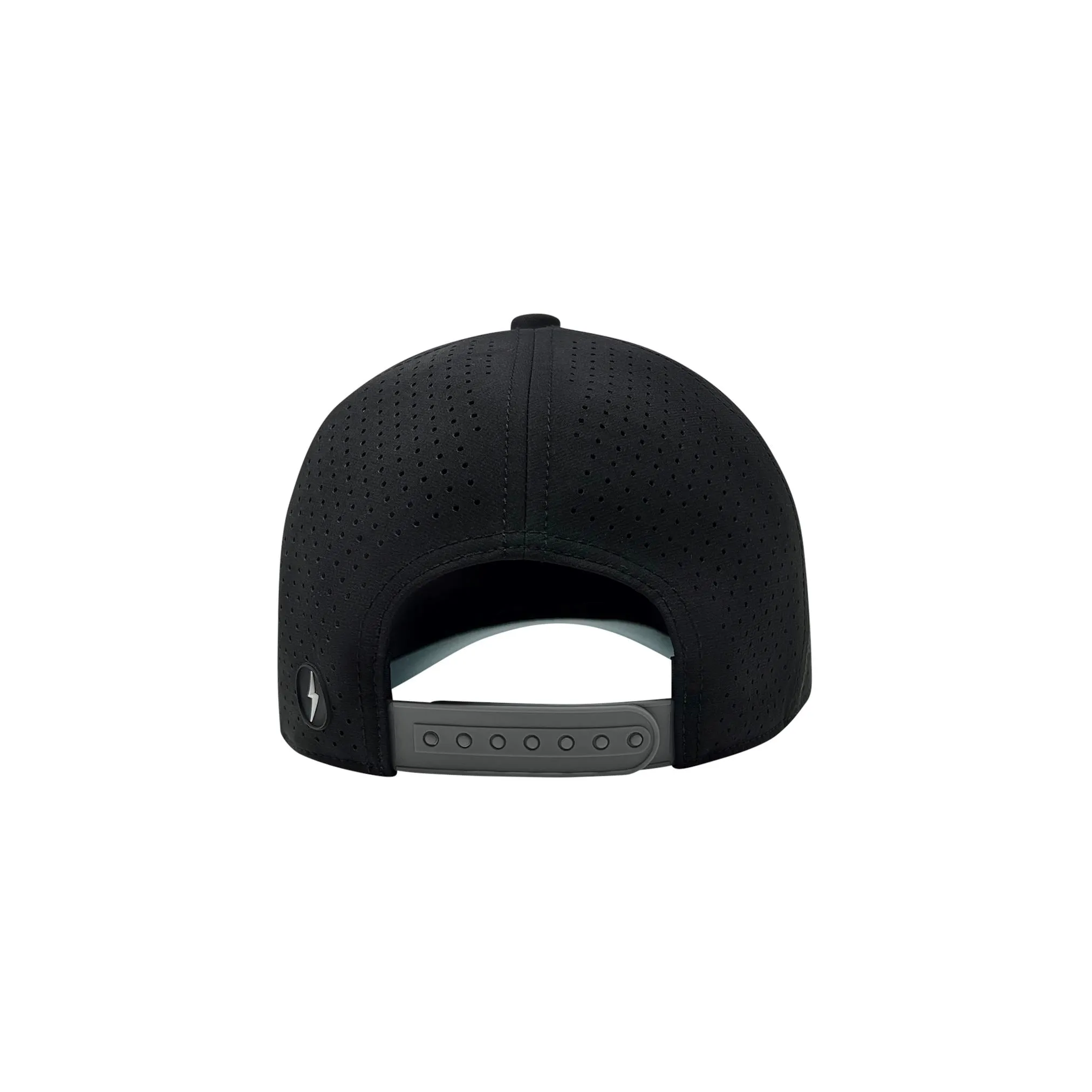 BRUCE BOLT CLASSIC 6-Panel Snapback Hat - BLACK w/ BLACK BOLT