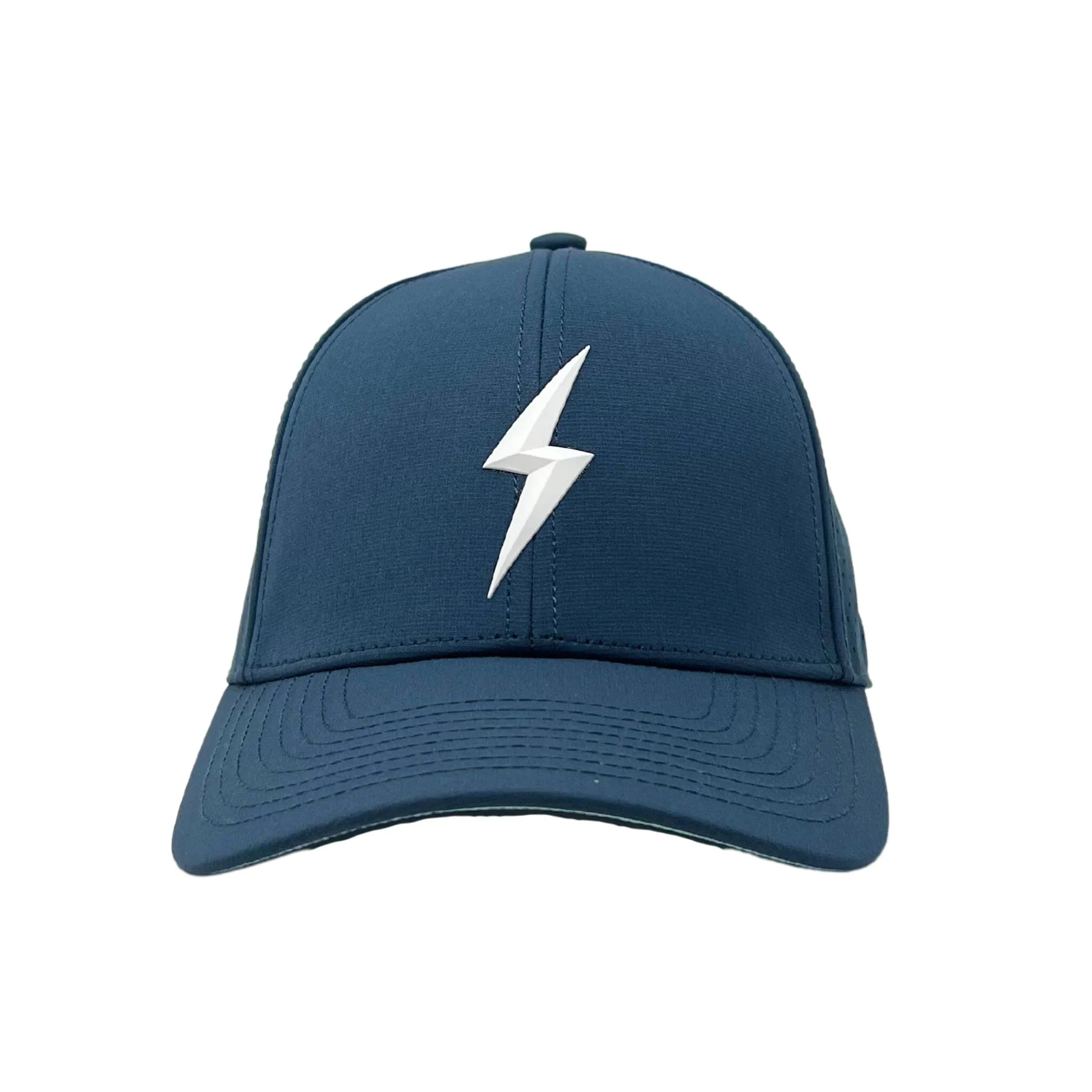 BRUCE BOLT CLASSIC 6-Panel Snapback Hat - NAVY w/ WHITE BOLT