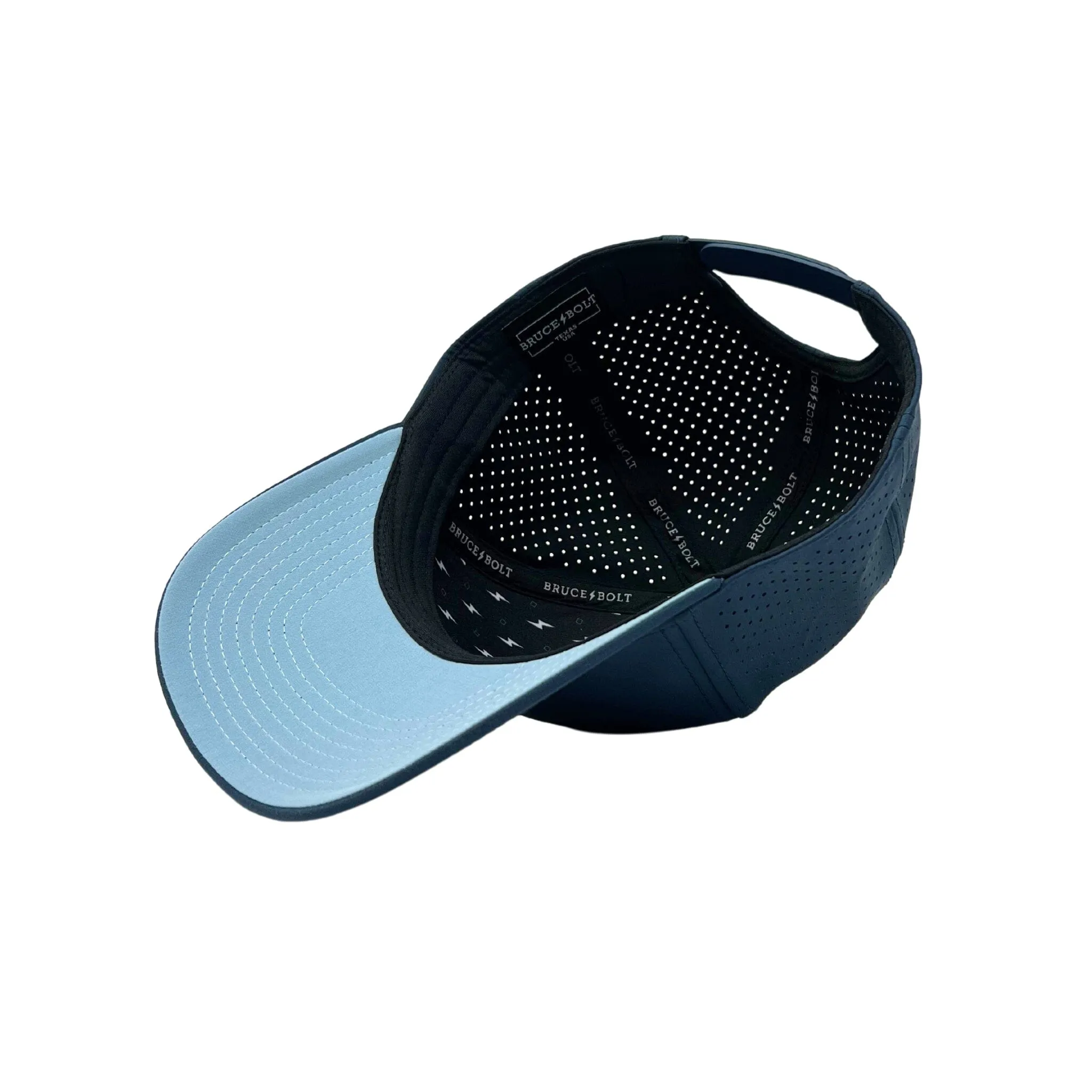BRUCE BOLT CLASSIC 6-Panel Snapback Hat - NAVY w/ WHITE BOLT
