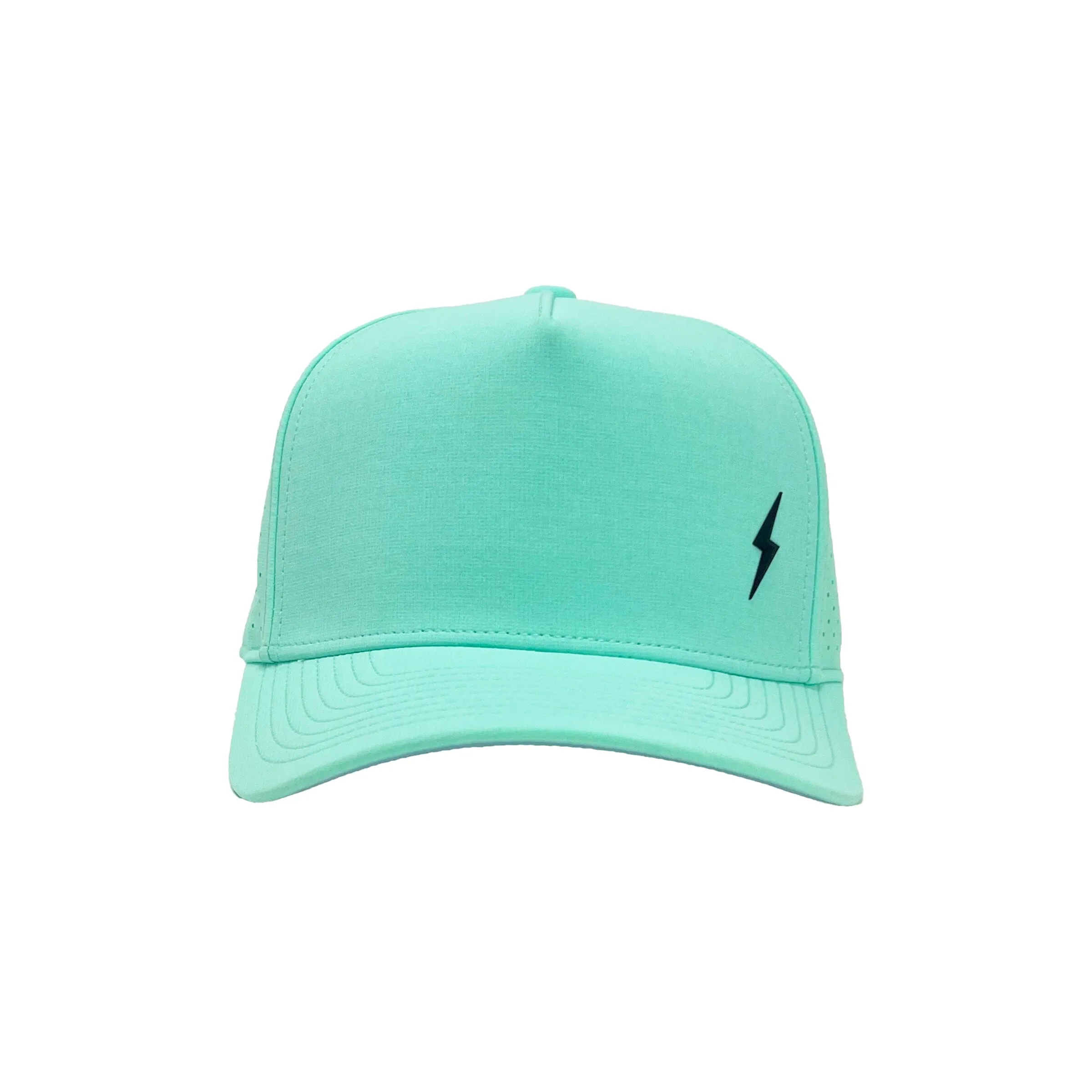 BRUCE BOLT Standard 5-Panel Snapback Hat - MINT w/ BLACK BOLT