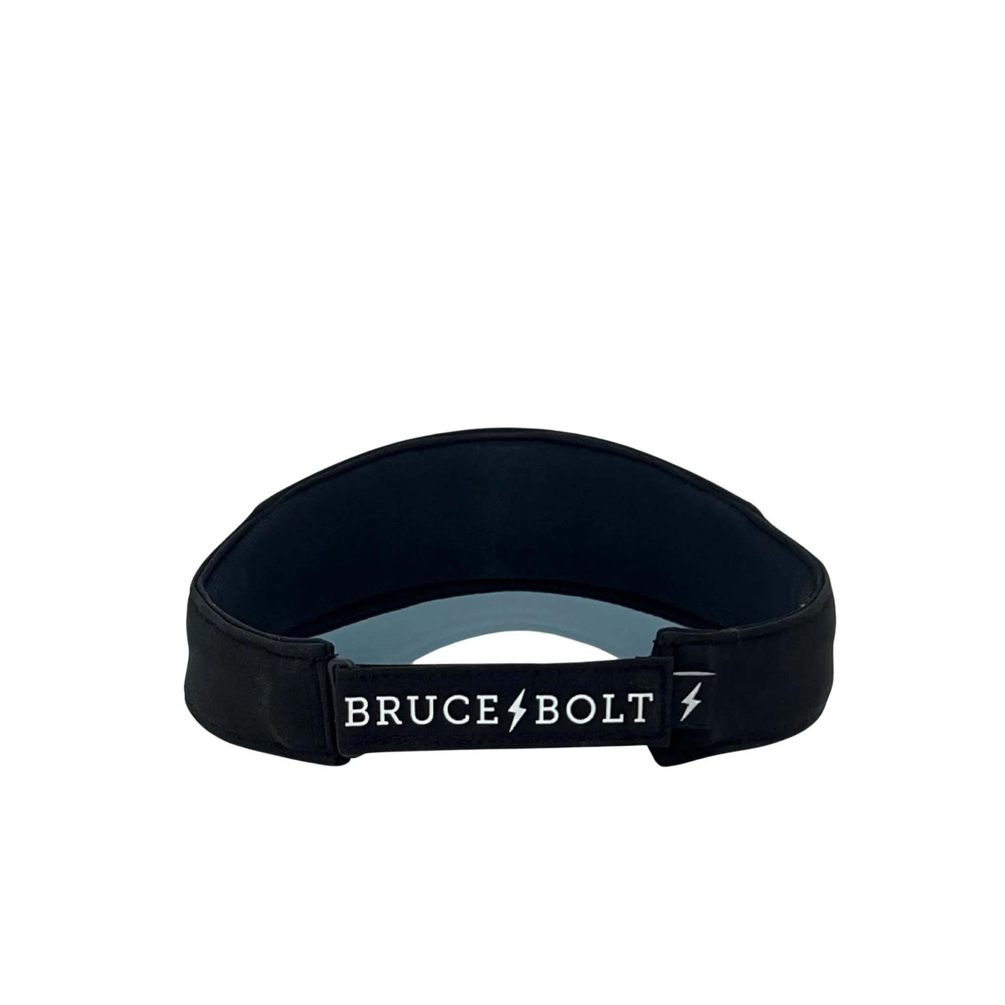 BRUCE BOLT Visor with Velcro Adjustment - BLACK w/ BLACK BOLT