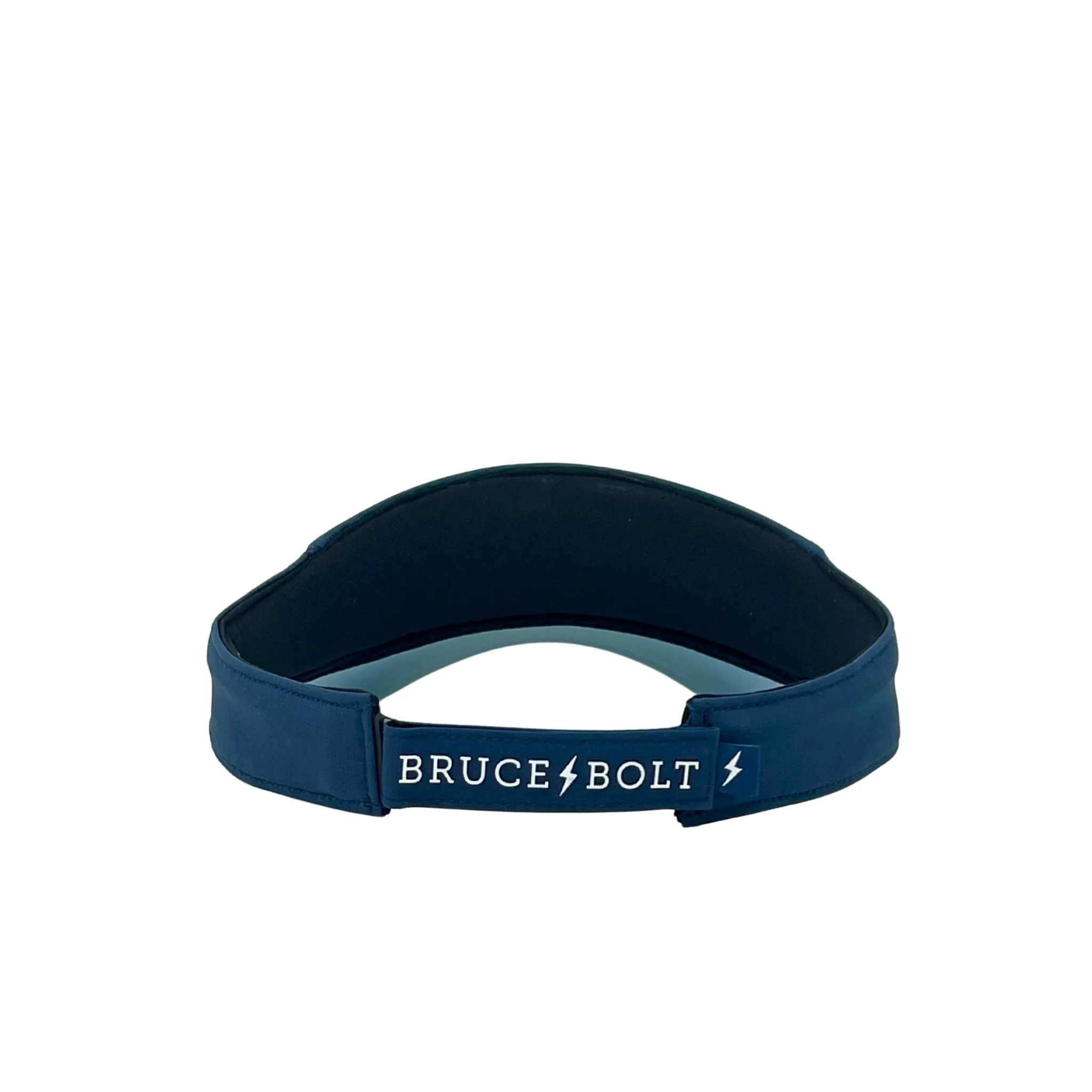BRUCE BOLT Visor with Velcro Adjustment - NAVY w/ WHITE BOLT