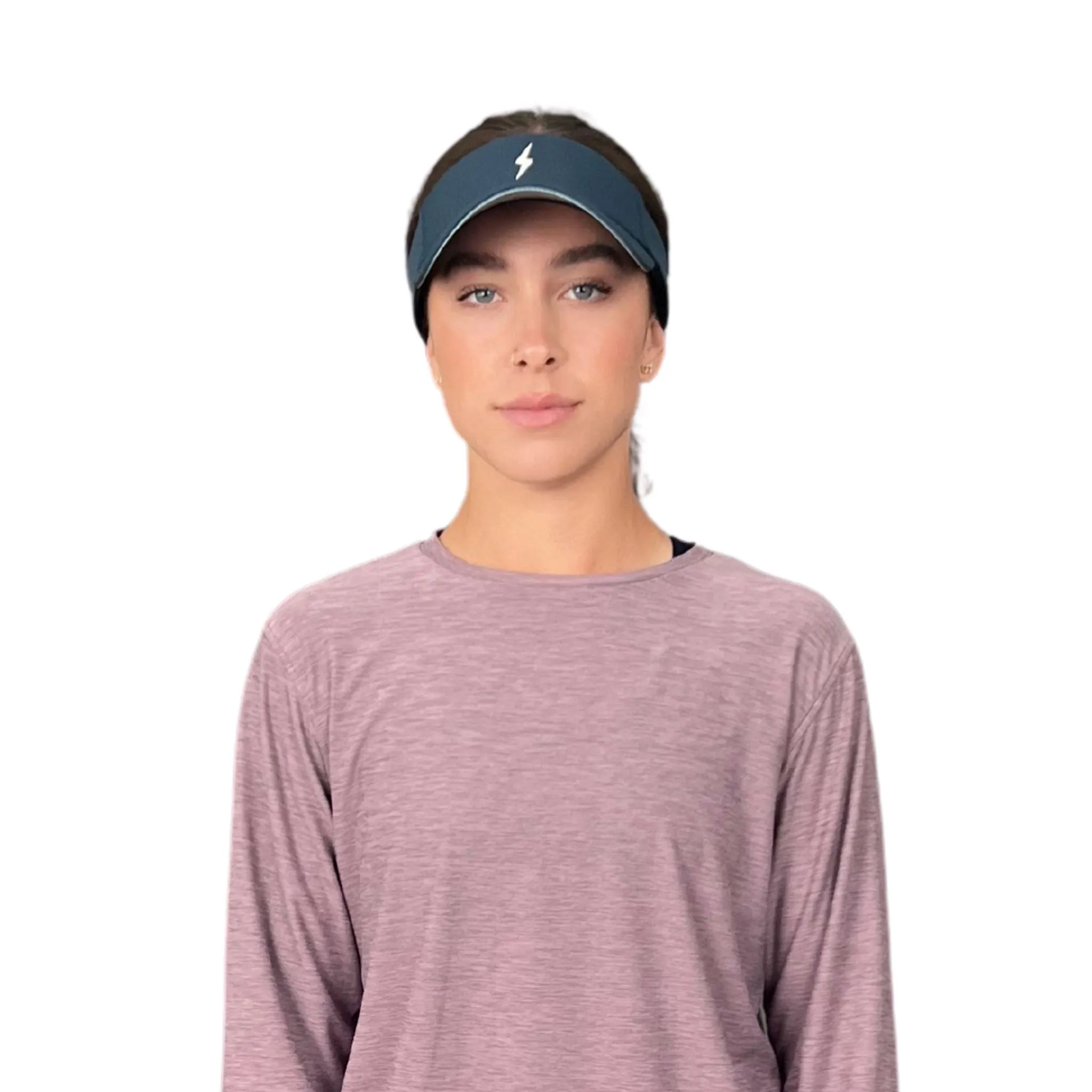 BRUCE BOLT Visor with Velcro Adjustment - NAVY w/ WHITE BOLT