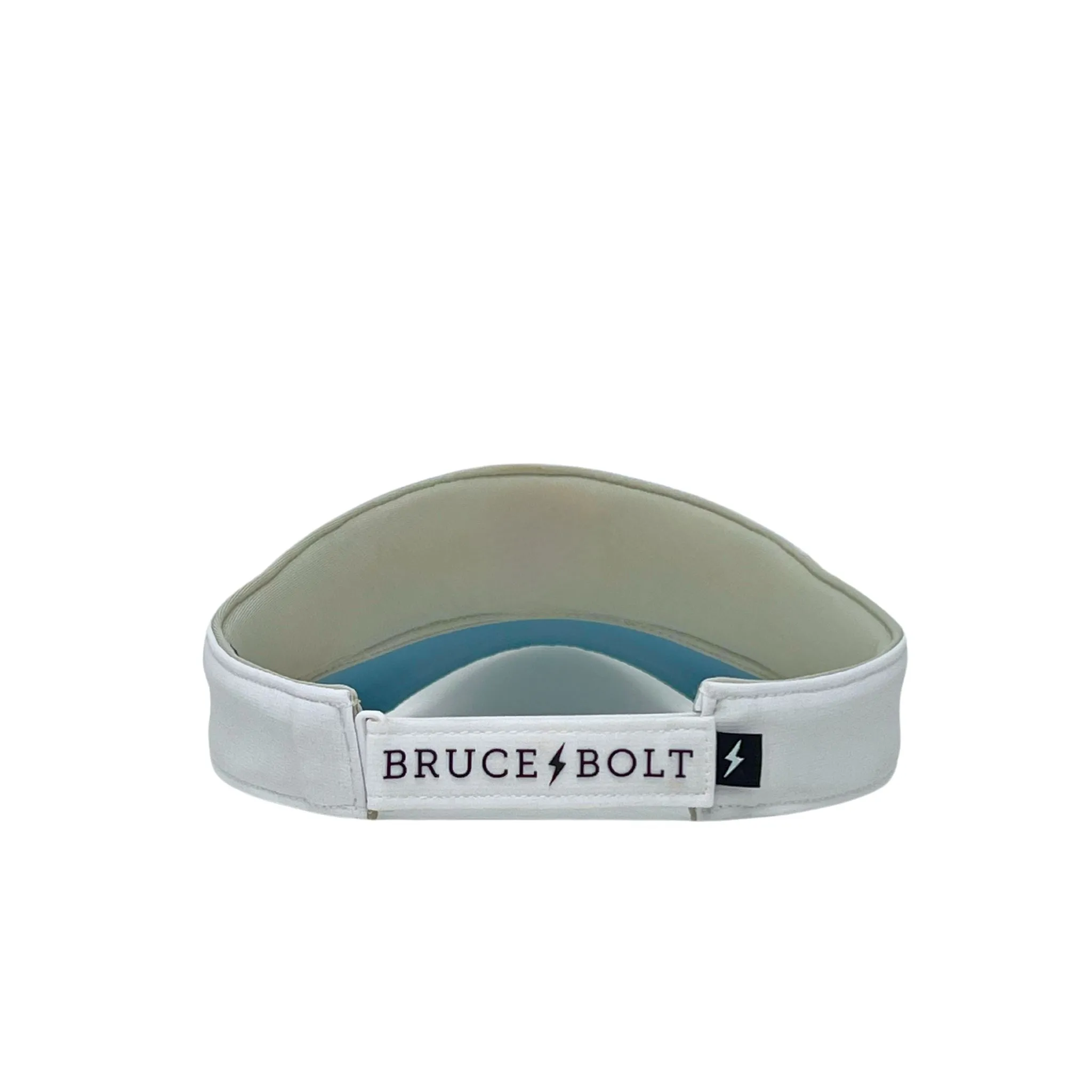 BRUCE BOLT Visor with Velcro Adjustment - WHITE w/ BLACK BOLT