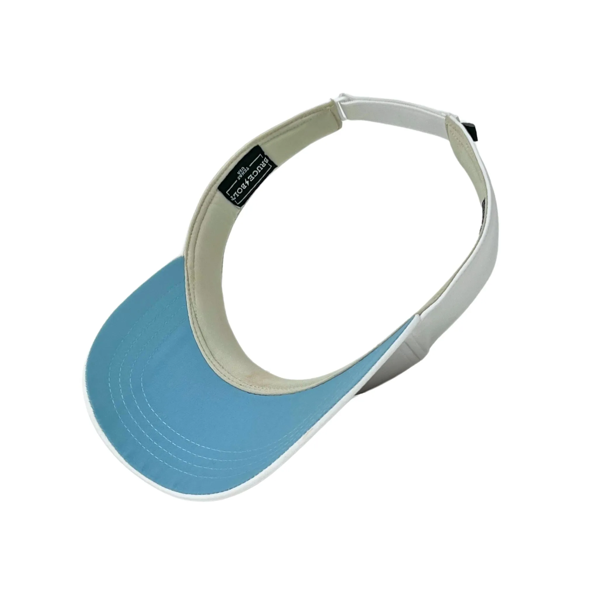 BRUCE BOLT Visor with Velcro Adjustment - WHITE w/ BLACK BOLT
