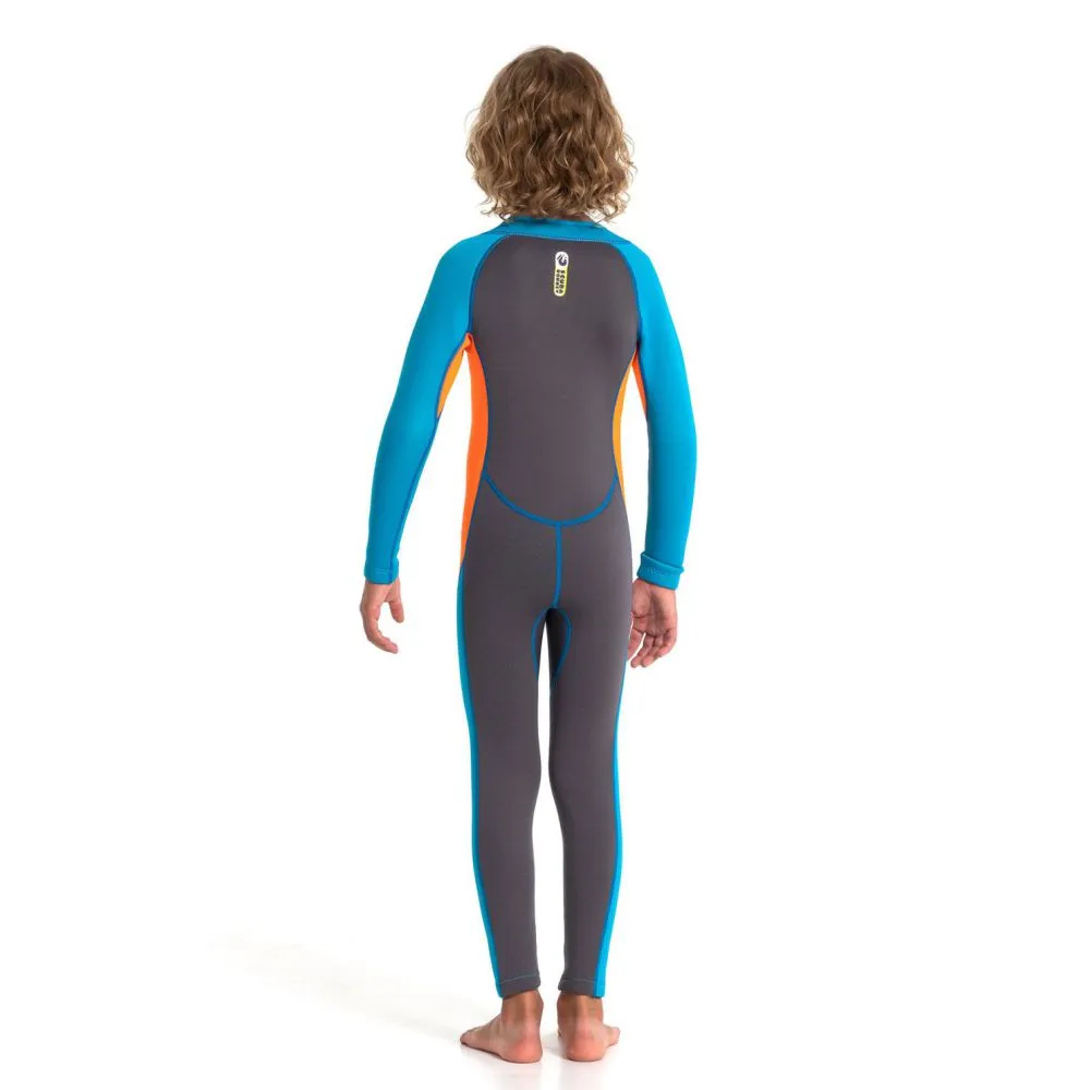 Cobalt Grey and Orange Full Length Scuba Swimsuit 2.5mm Neoprene Swimwear for water adventures for Teens and Adults