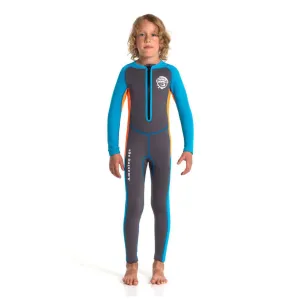 Cobalt Grey and Orange Full Length Scuba Swimsuit 2.5mm Neoprene Swimwear for water adventures for Teens and Adults