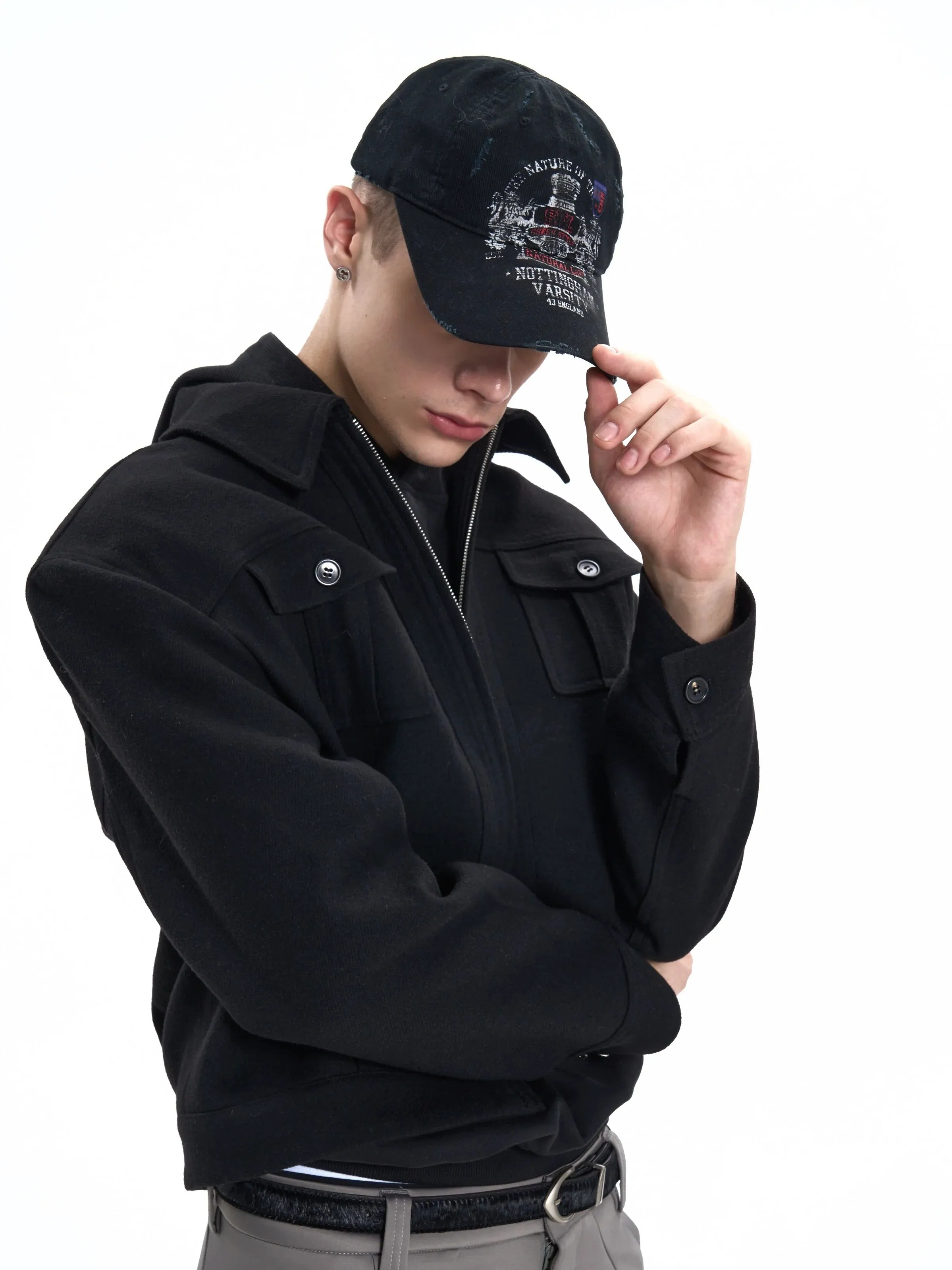 Distressed Embroidered Baseball Cap
