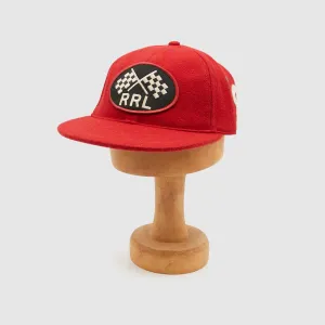 Double RL Checkerflag Wool-Blend Ball Cap