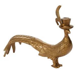 E E Antique Gold Candlestick Holder