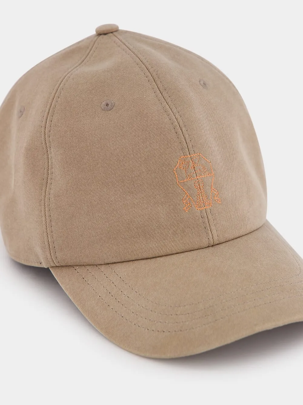 Embroidered Logo Brown Cap