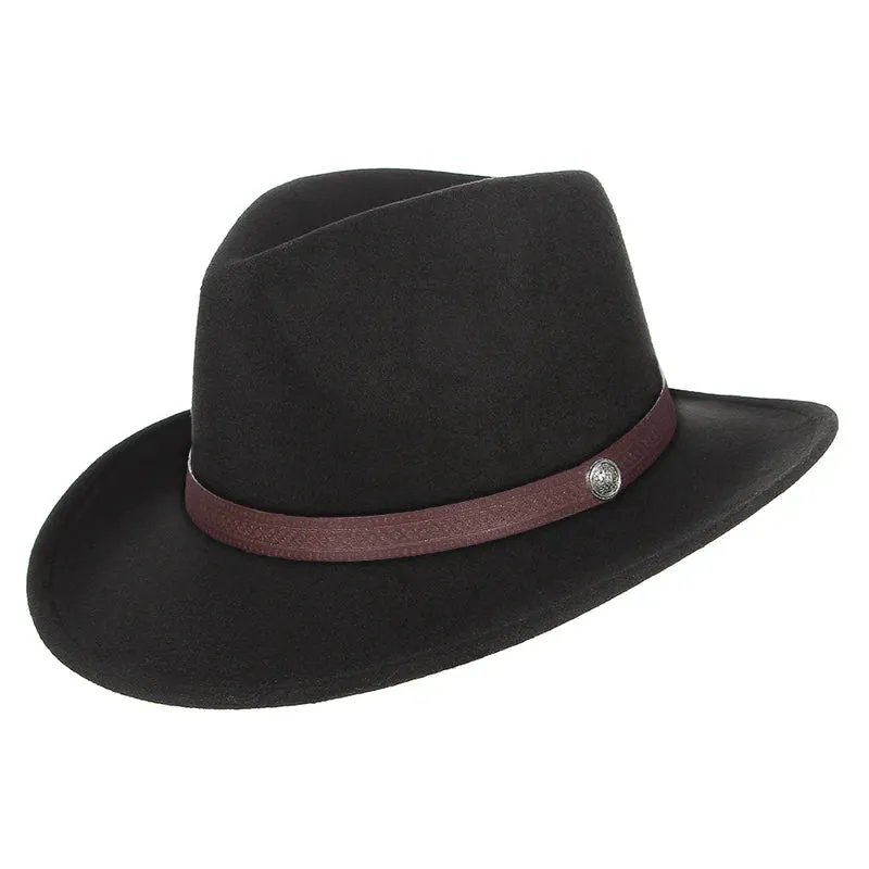 Fashion Women Men Fedoras Western Cowboy Hat Lady Sombrero Hombre Metal Piece Decoration Cowgirl Jazz Sun Caps Size 57CM
