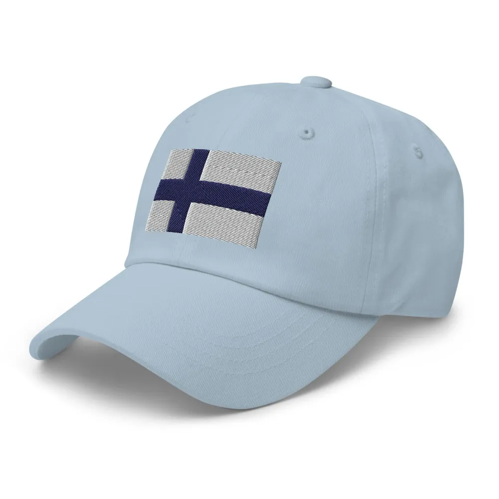 Finnish Flag Embroidered Hat
