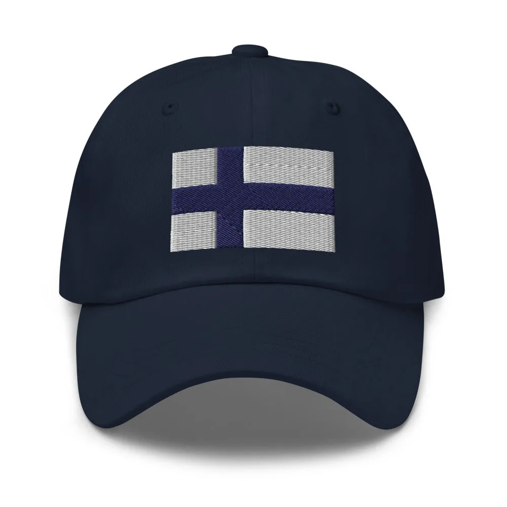 Finnish Flag Embroidered Hat