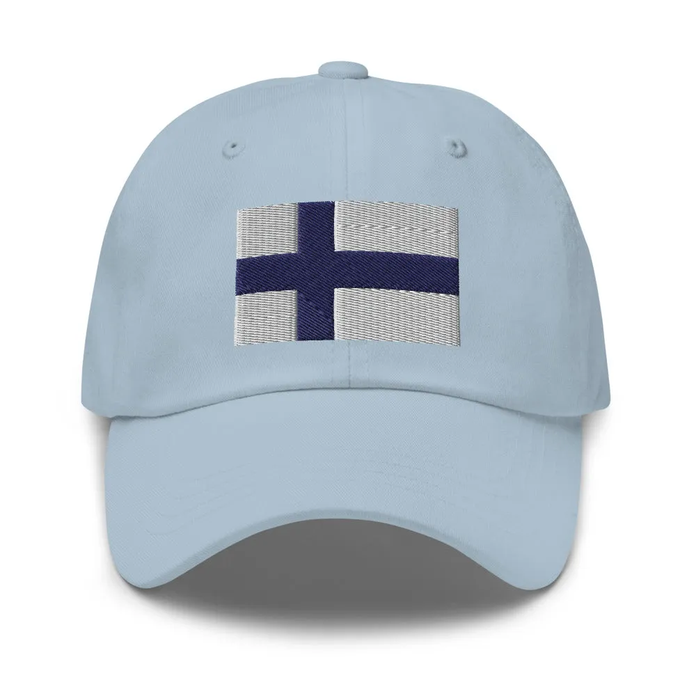 Finnish Flag Embroidered Hat