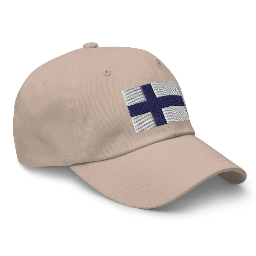 Finnish Flag Embroidered Hat