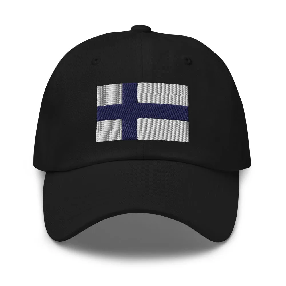 Finnish Flag Embroidered Hat