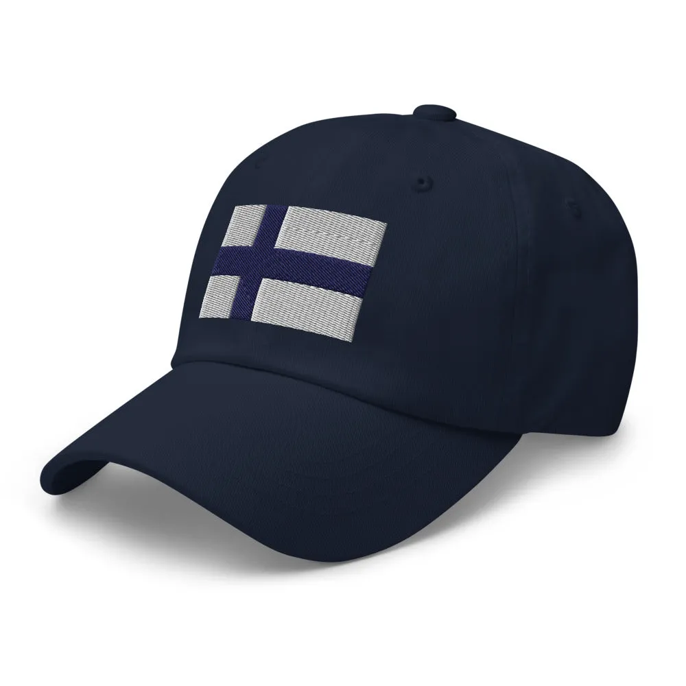 Finnish Flag Embroidered Hat