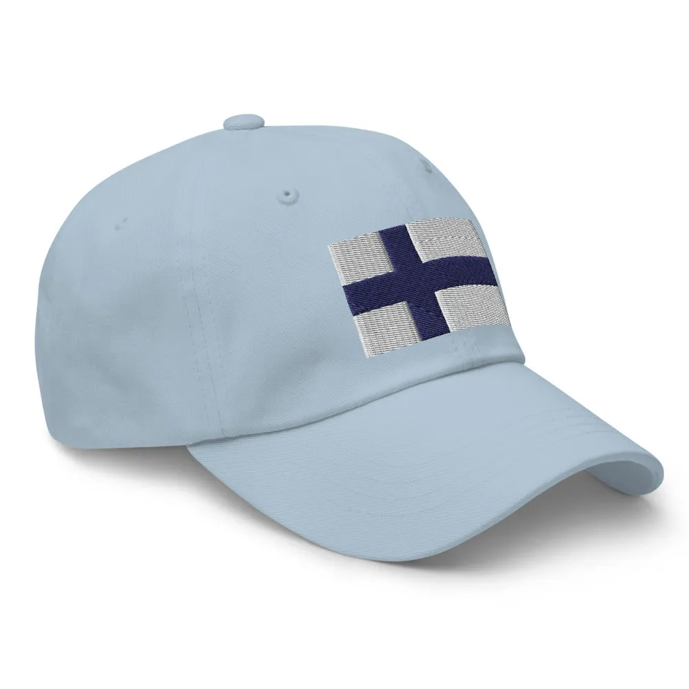 Finnish Flag Embroidered Hat