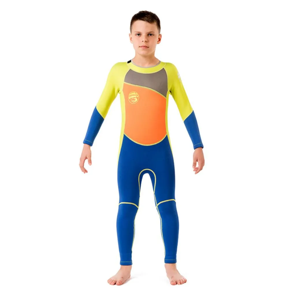 Fluroscent Green Orange Blue Full Length Scuba Swimsuit 2.5mm Neoprene Swimwear for water adventures for Teens and Adults